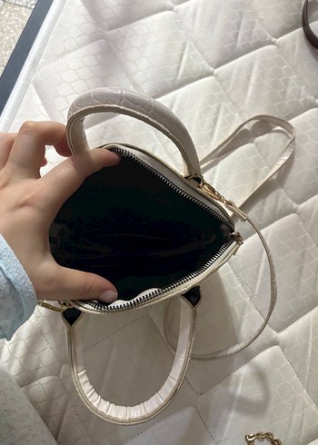 Beyaz Yılan Desenli Deri Kadın Çanta - Görsel 2