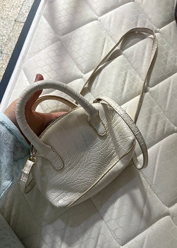 Beyaz Yılan Desenli Deri Kadın Çanta - Görsel 3