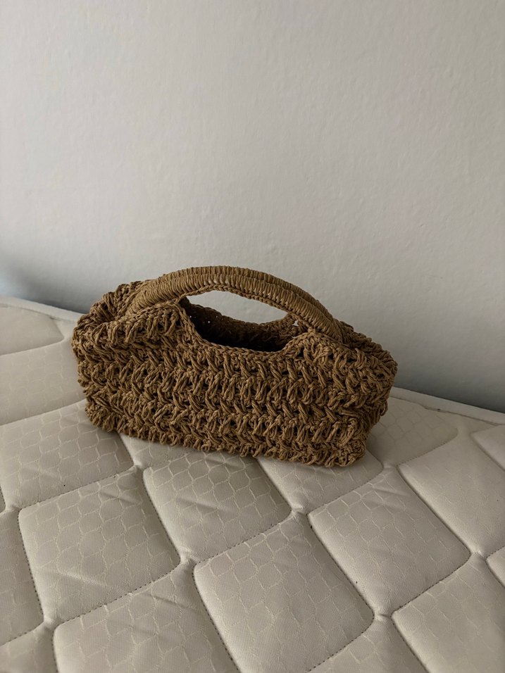 Bej Örgü Bohem Kadın Çanta - Görsel 2