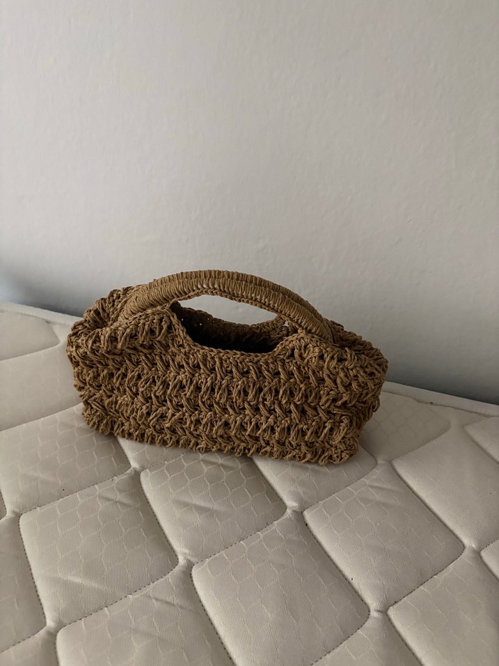 Bej Örgü Bohem Kadın Çanta - Görsel 3