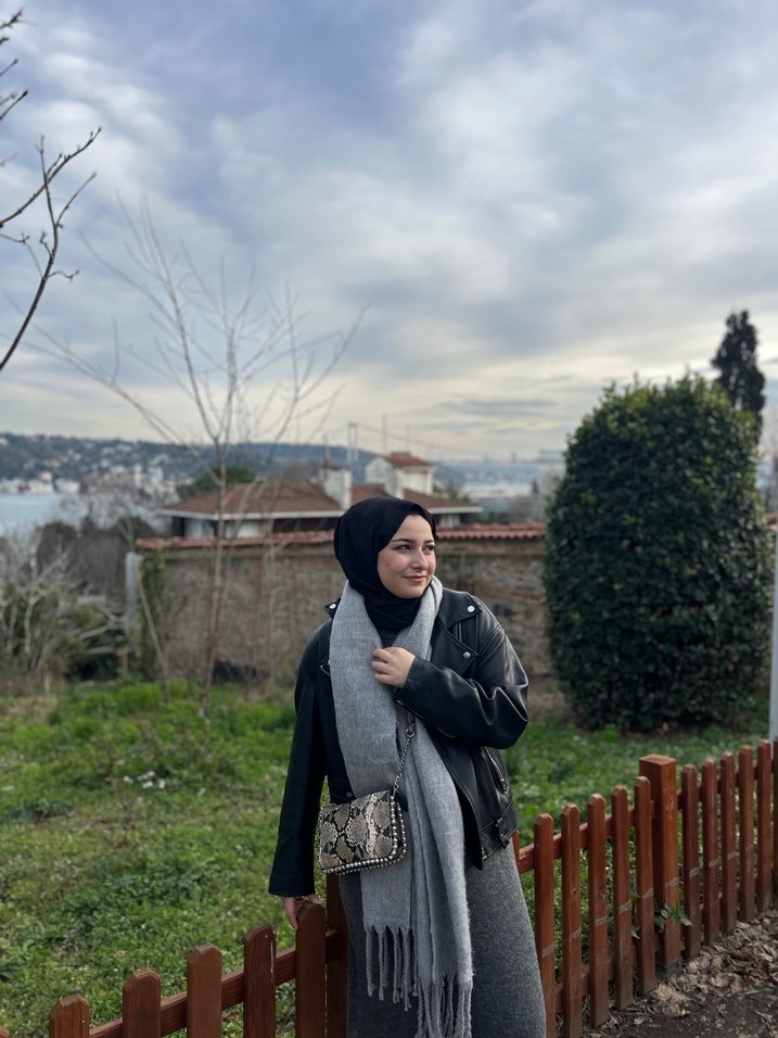 Gri elbise - Görsel 5