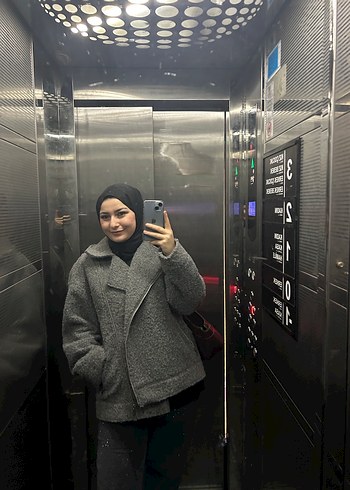 Gri Midi Triko Kadın Kaban - Görsel 4