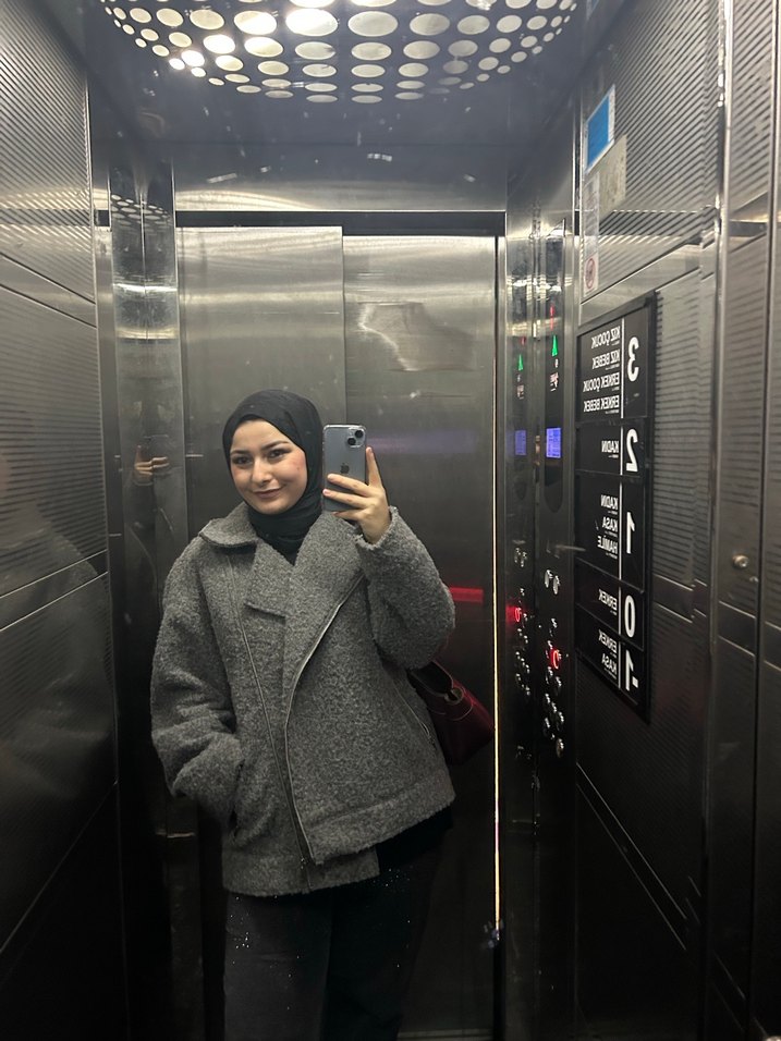 Gri Midi Triko Kadın Kaban - Görsel 4