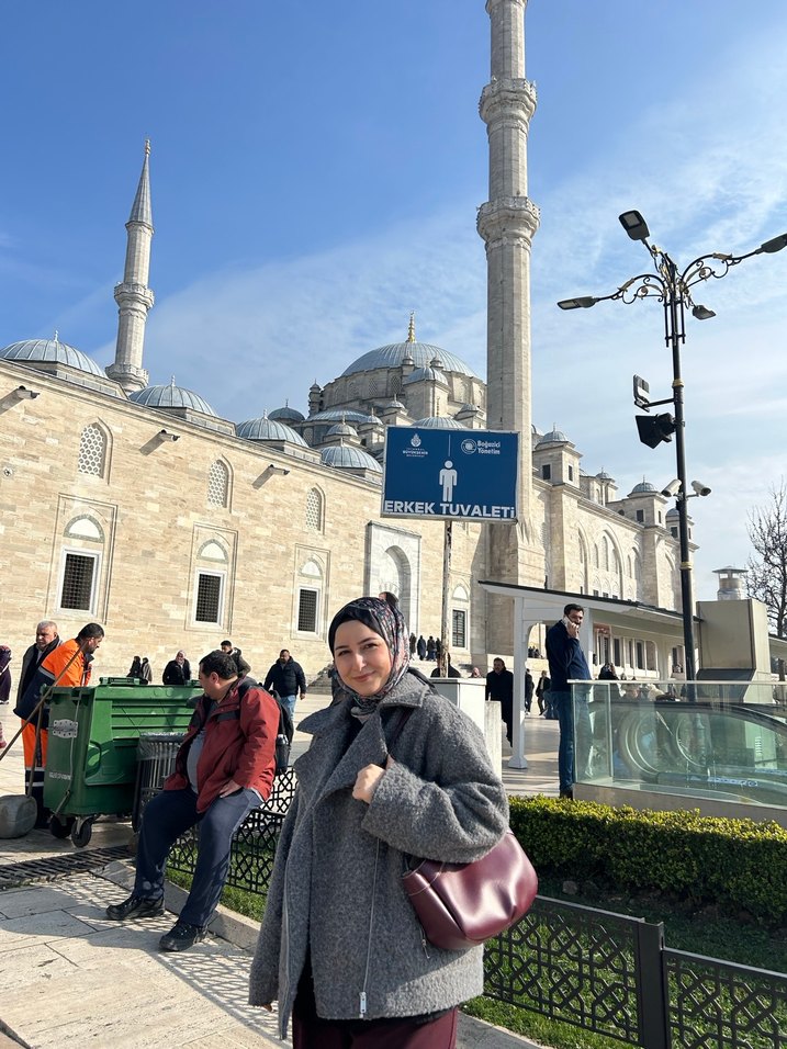 Gri Midi Triko Kadın Kaban - Görsel 2