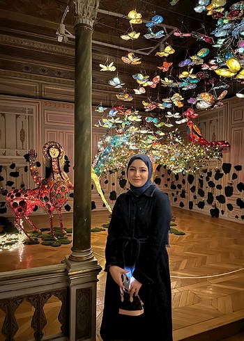 Kemerli Siyah Uzun Kot Elbise - Görsel 2