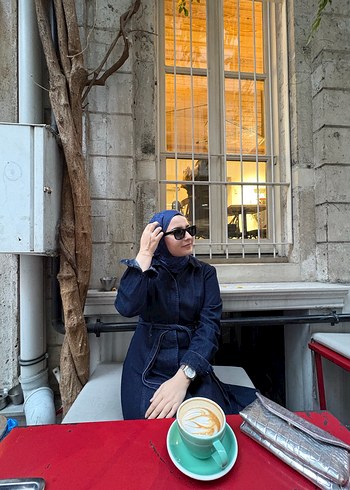 Kemerli Siyah Uzun Kot Elbise - Görsel 16