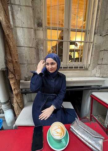 Kemerli Siyah Uzun Kot Elbise - Görsel 15