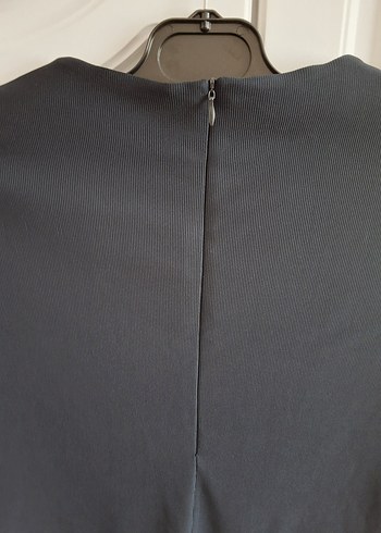m Beden lacivert Renk Dantel Detaylı Siyah Midi Elbise