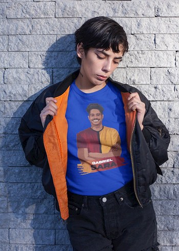 xl Beden beyaz Renk Galatasaray Gabriel Sara baskılı unisex tişört