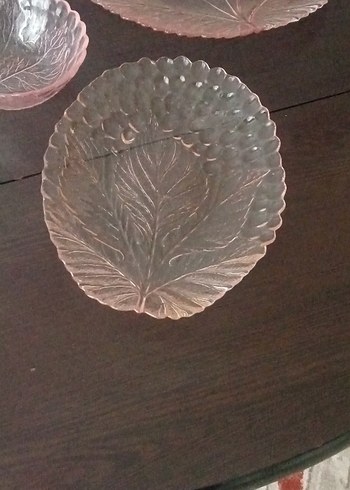 Pembe Cam Yemek ve Servis Tabağı Seti - Görsel 7