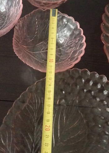 Pembe Cam Yemek ve Servis Tabağı Seti - Görsel 8