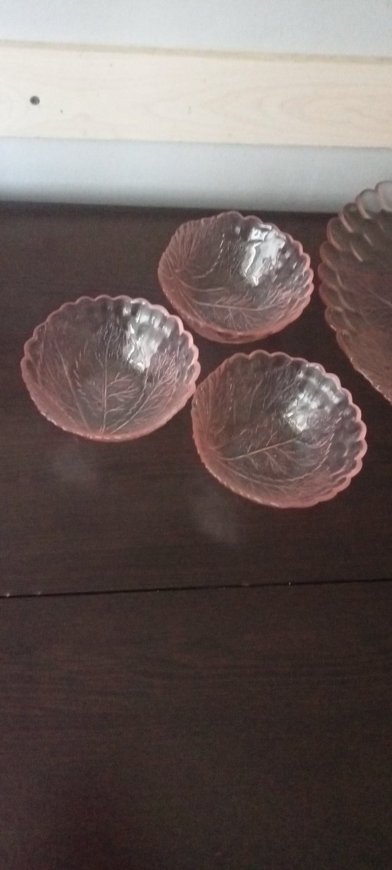 Pembe Cam Yemek ve Servis Tabağı Seti - Görsel 2