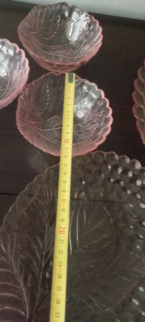 Pembe Cam Yemek ve Servis Tabağı Seti - Görsel 4