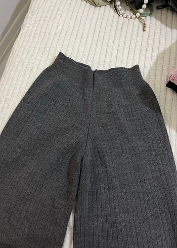 Gri Örgü Kadın Kumaş Pantolon - Görsel 2