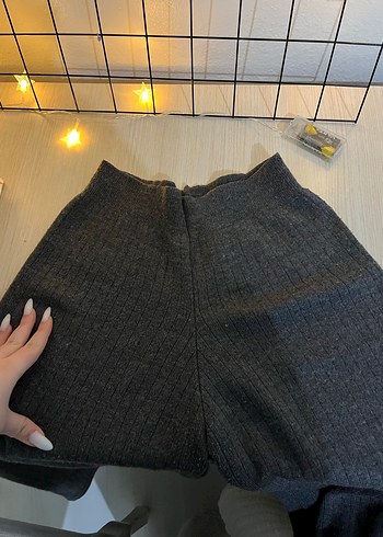 Gri Örgü Kadın Kumaş Pantolon - Görsel 3