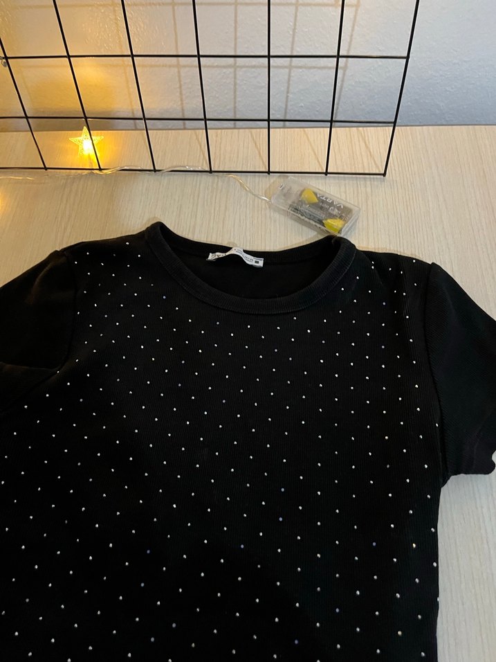 Taşlı crop tişört - Görsel 2