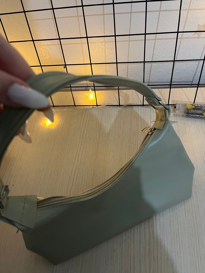 Minimalist Tasarımlı yeşil Deri Kadın Çanta - Görsel 2