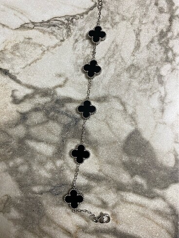 çelik yonca bileklik siyah - Görsel 2