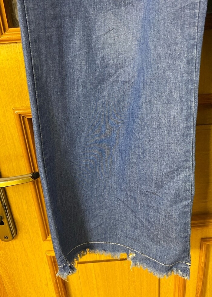 beli lastikli ince bol paça kot pantolon - Görsel 2