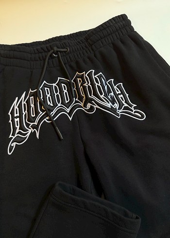 Nakışlı Siyah Oversize Goth Eşofman - Görsel 2