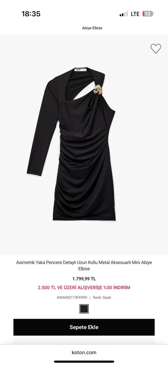 Asimetrik Yaka Metal Aksesuarlı Mini Abiye - Görsel 4