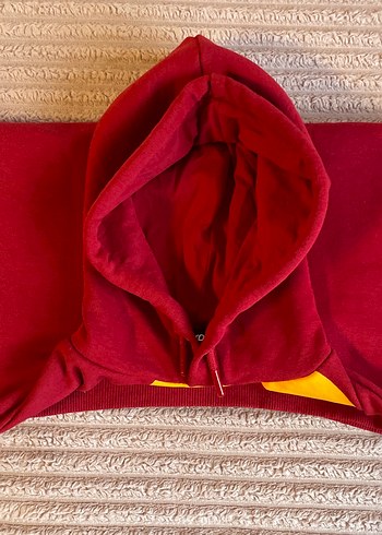 Kırmızı Kapüşonlu Zincirli Çocuk Erkek Sweatshirt - Görsel 3