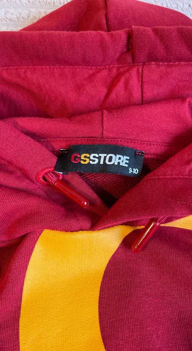 Kırmızı Kapüşonlu Zincirli Çocuk Erkek Sweatshirt - Görsel 2