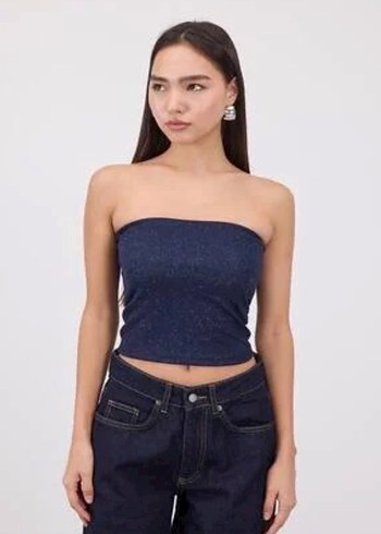 Bershka Simli straplez üst bluz büstiyer - Görsel 3