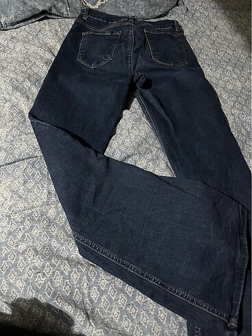 32 Beden lacivert Renk Koton flare fit mid rise ispanyol kot
