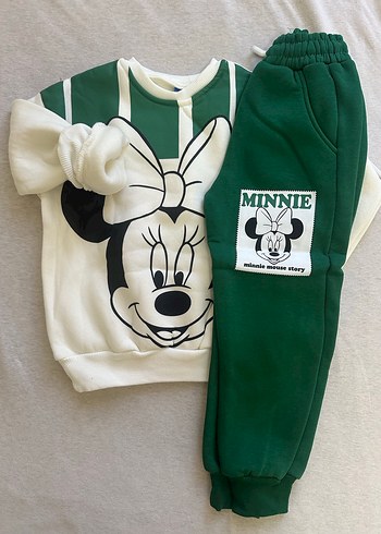 Kız Çocuk Minnie Baskılı Rahat Eşofman Takımı - Görsel 4