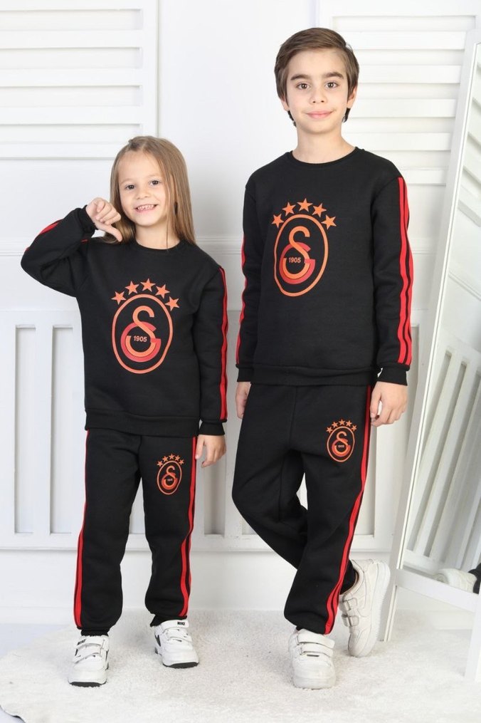 Siyah Baskılı Erkek Çocuk Eşofman Takımı 5/6 yaş giyebilir - Görsel 2