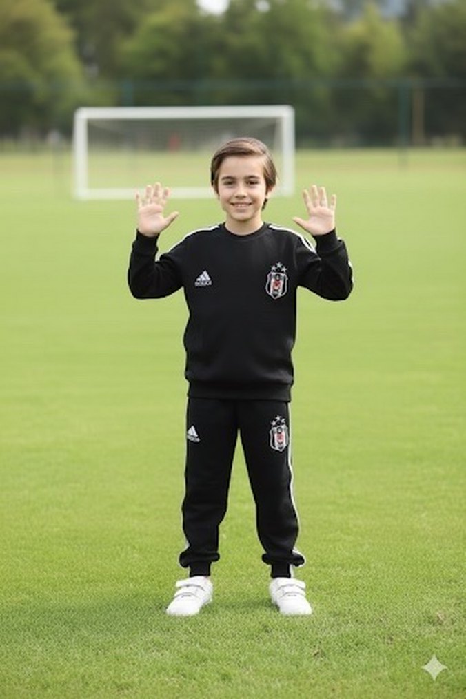 Erkek Çocuk Siyah Etnik Desenli Eşofman Takımı - Görsel 2