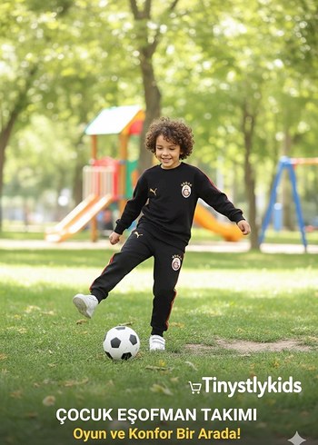 Galatasaray Siyah Erkek Çocuk Eşofman Takımı - Görsel 4