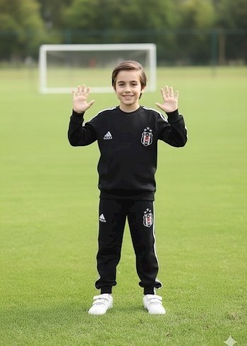 Siyah Beşiktaş Etnik Desenli Erkek Eşofman Takımı - Görsel 2