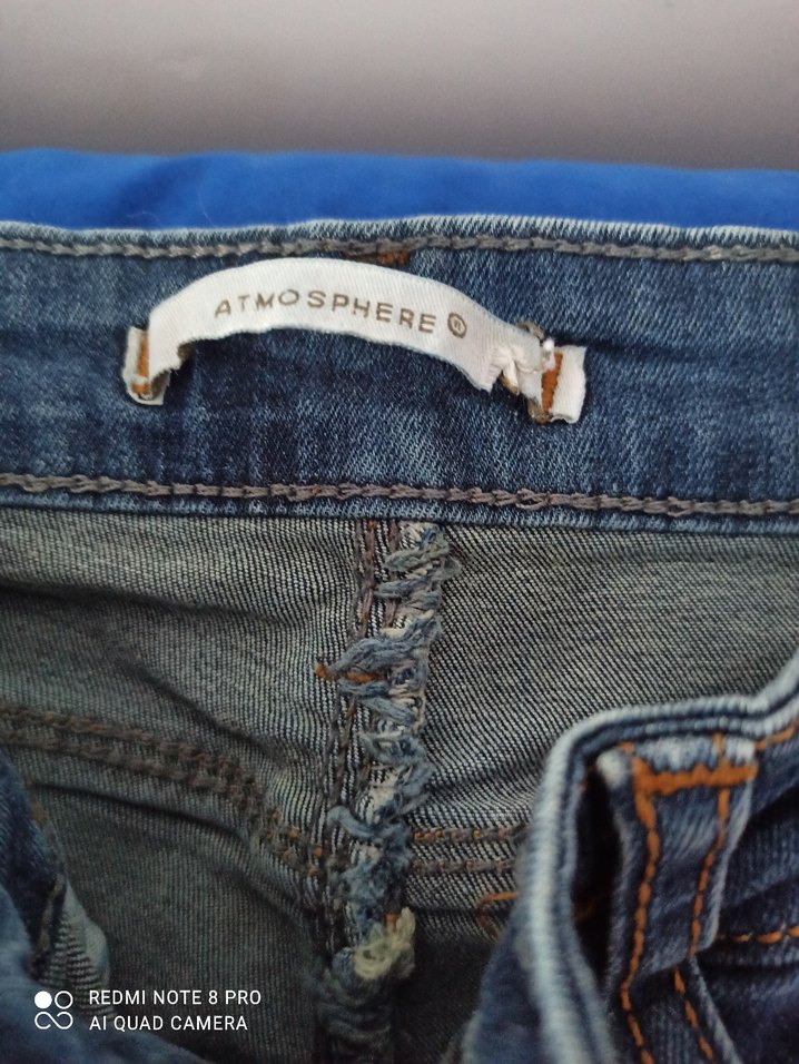 Düğmeli Mavi Kadın Kot Pantolon - Görsel 3