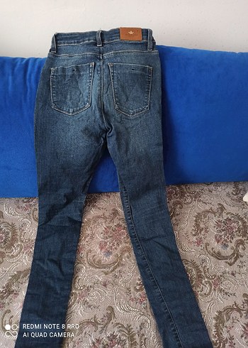 Kadın Mavi Denim Düğmeli - Görsel 3