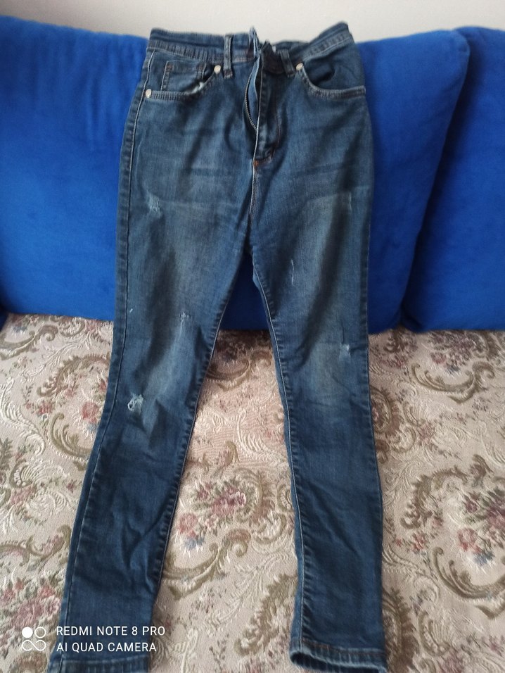 Mavi kadın  Kot Pantolon - Görsel 3