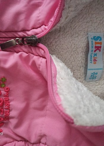Kız Çocuk Pembe Fermuarlı Yelek - Görsel 4