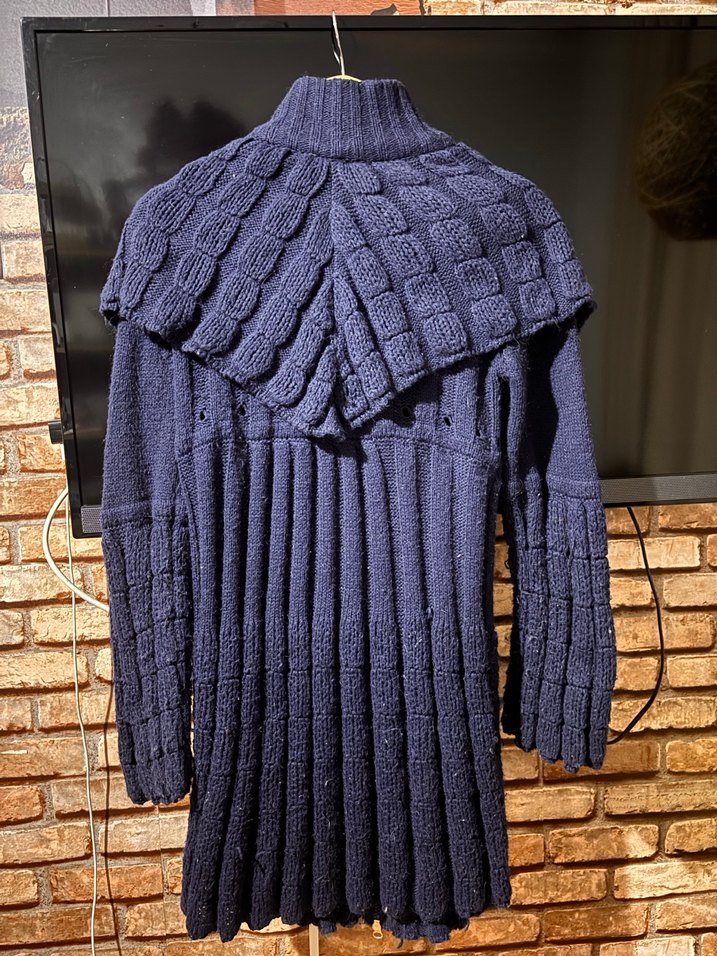 Lacivert uzun hırka şık model fermuarlı - Görsel 3