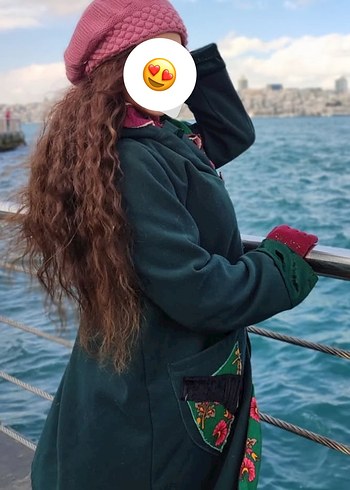 Düğmeli Nakışlı Yeşil Uzun Tasarım Kaban - Görsel 8