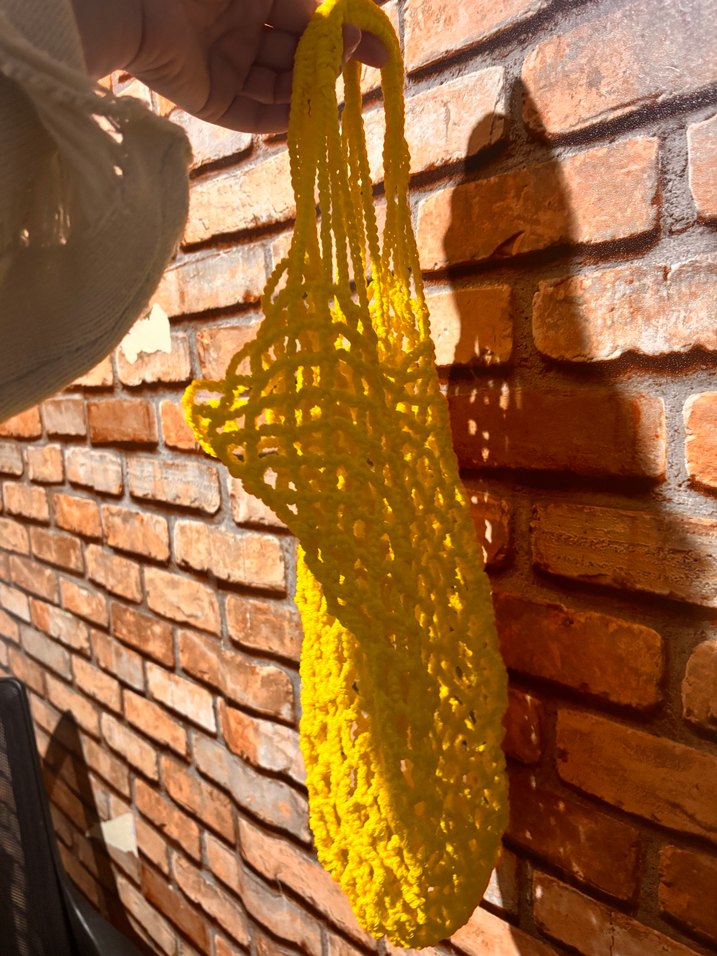 Açık Sarı Örgü Bohem Kadın Çanta - Görsel 4