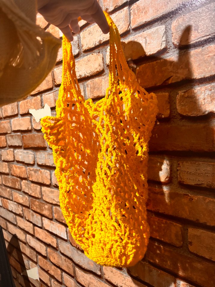 Açık Sarı Örgü Bohem Kadın Çanta - Görsel 2