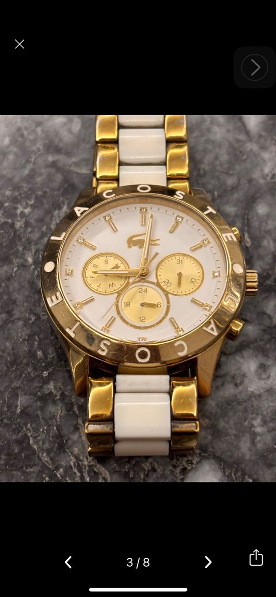 Lacoste Kadın Beyaz Altın Spor Şık Saat - Görsel 4