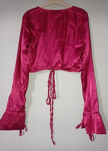 Zara Saten Crop Gömlek 