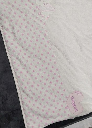Bebek battaniyesi pembe beyaz - Görsel 3