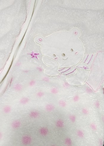 Bebek battaniyesi pembe beyaz - Görsel 6