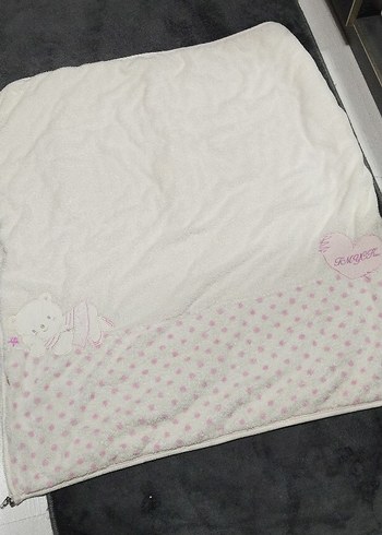 Bebek battaniyesi pembe beyaz - Görsel 2