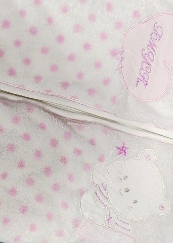 Bebek battaniyesi pembe beyaz - Görsel 5