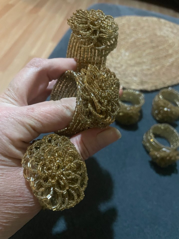 Bohem Tarzı Nakışlı Boncuklu peçete halkası - Görsel 2