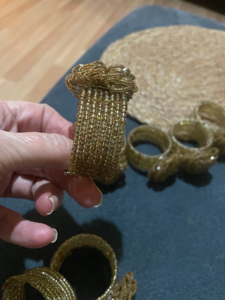 Bohem Tarzı Nakışlı Boncuklu peçete halkası - Görsel 4